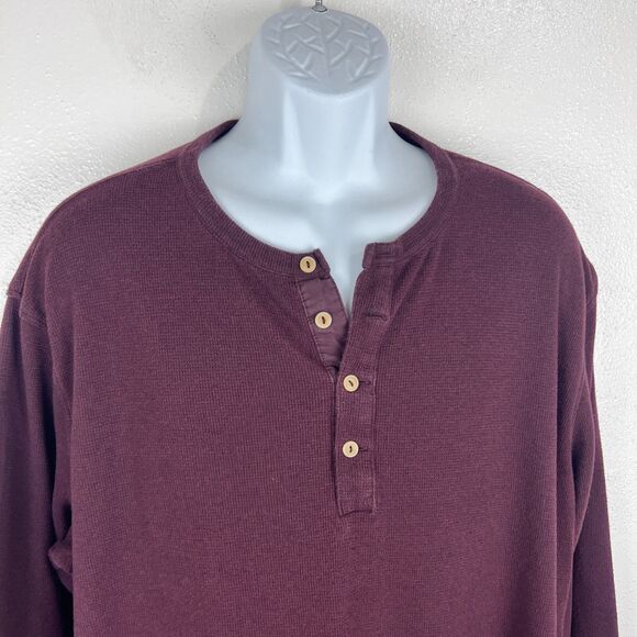 Goodfellow & Co Long Sleeve Shirt Men 2XL Burgundy Henley Knit Pullover - Picture 5 of 12